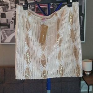 Sequin gold party skirt. Size L NWT